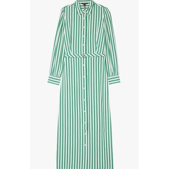 Tommy Hilfiger Dresses & Skirts - Tommy Hilfiger Women's dress M Color Green and White stripes Magnetic Closure